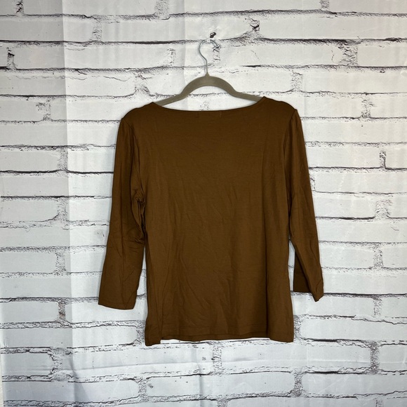 Vintage Lauren Ralph Lauren Brown Longsleeve Top Women’s M Preppy Minimalist Y2K - Picture 11 of 15